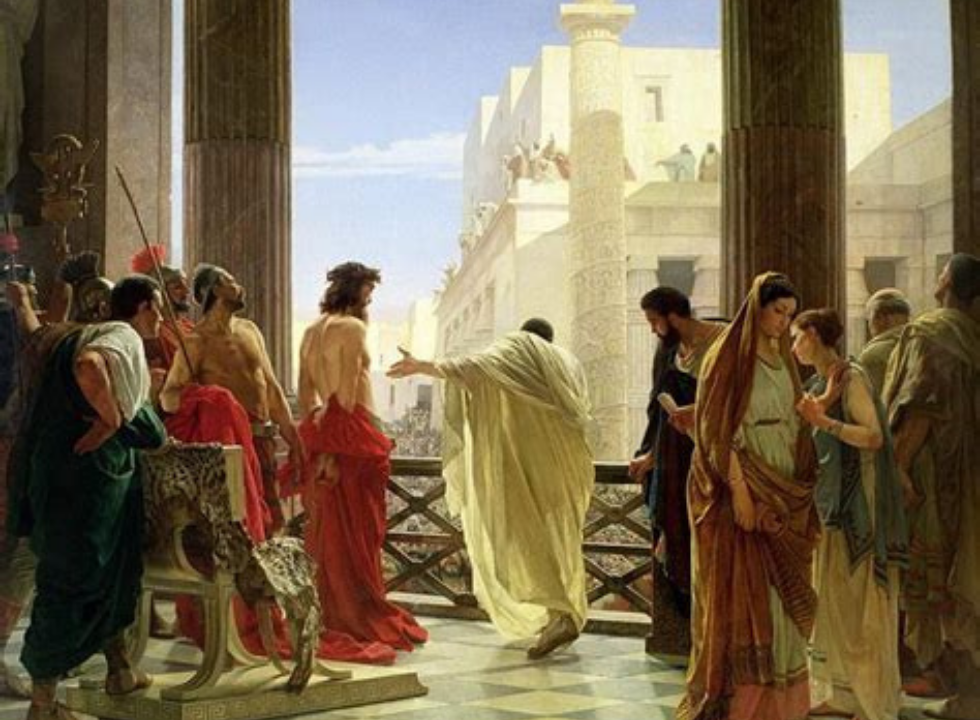 Peinture Jésus comparait devant Pilate